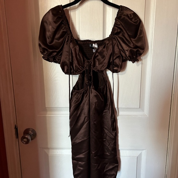 H&M DIVIDED SMALL NWOT SOLD OUT DRESS SIZE S PRETTY STRAPPY BROWN PARTY - Picture 10 of 11